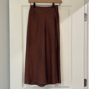 J. Crew Satin Polkadot Wrap Skirt